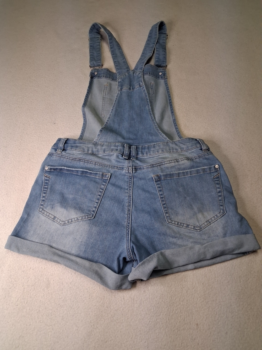 Ardene Junior Women Light Blue Denim Overall Shorts - Picture 6 of 7